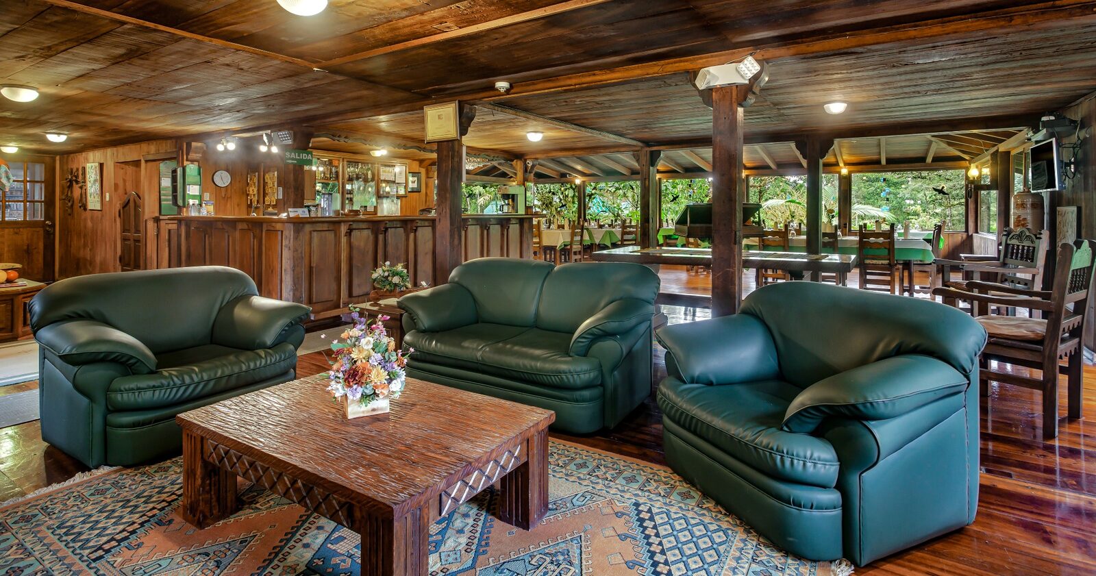 Lodge lobby and dining area