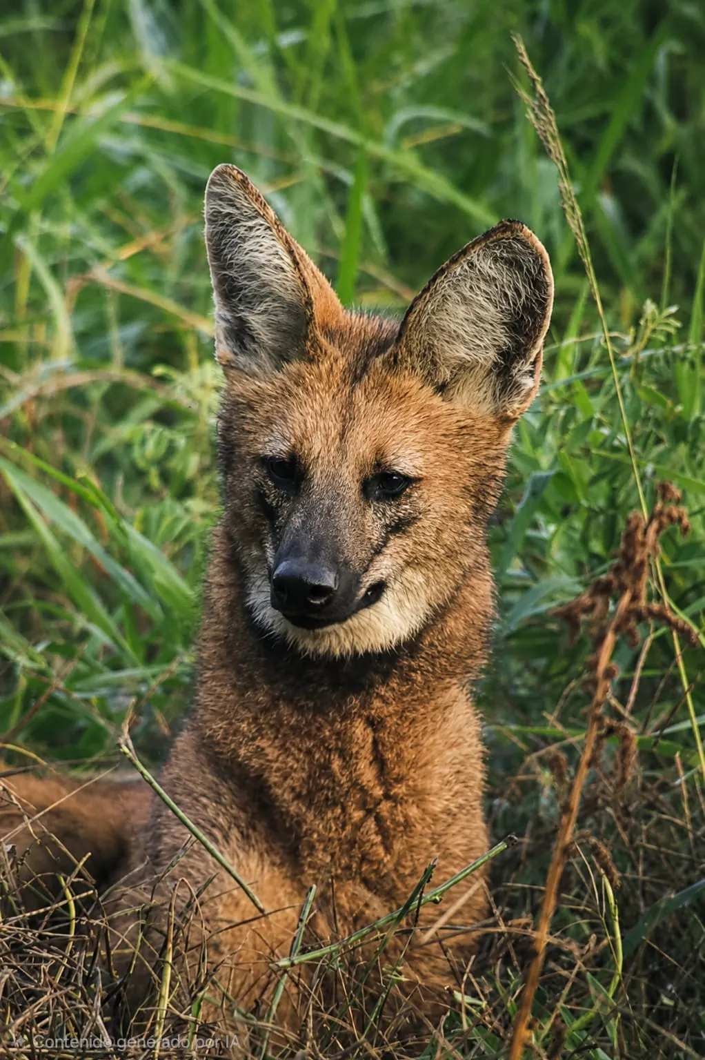 Maned wolf in Mato Grosso grassland