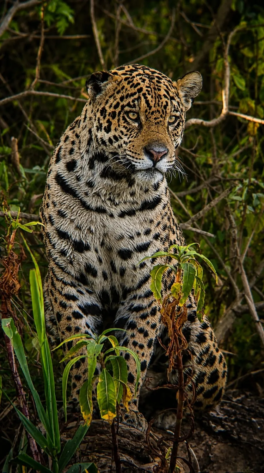 Jaguar portrait in the Pantanal