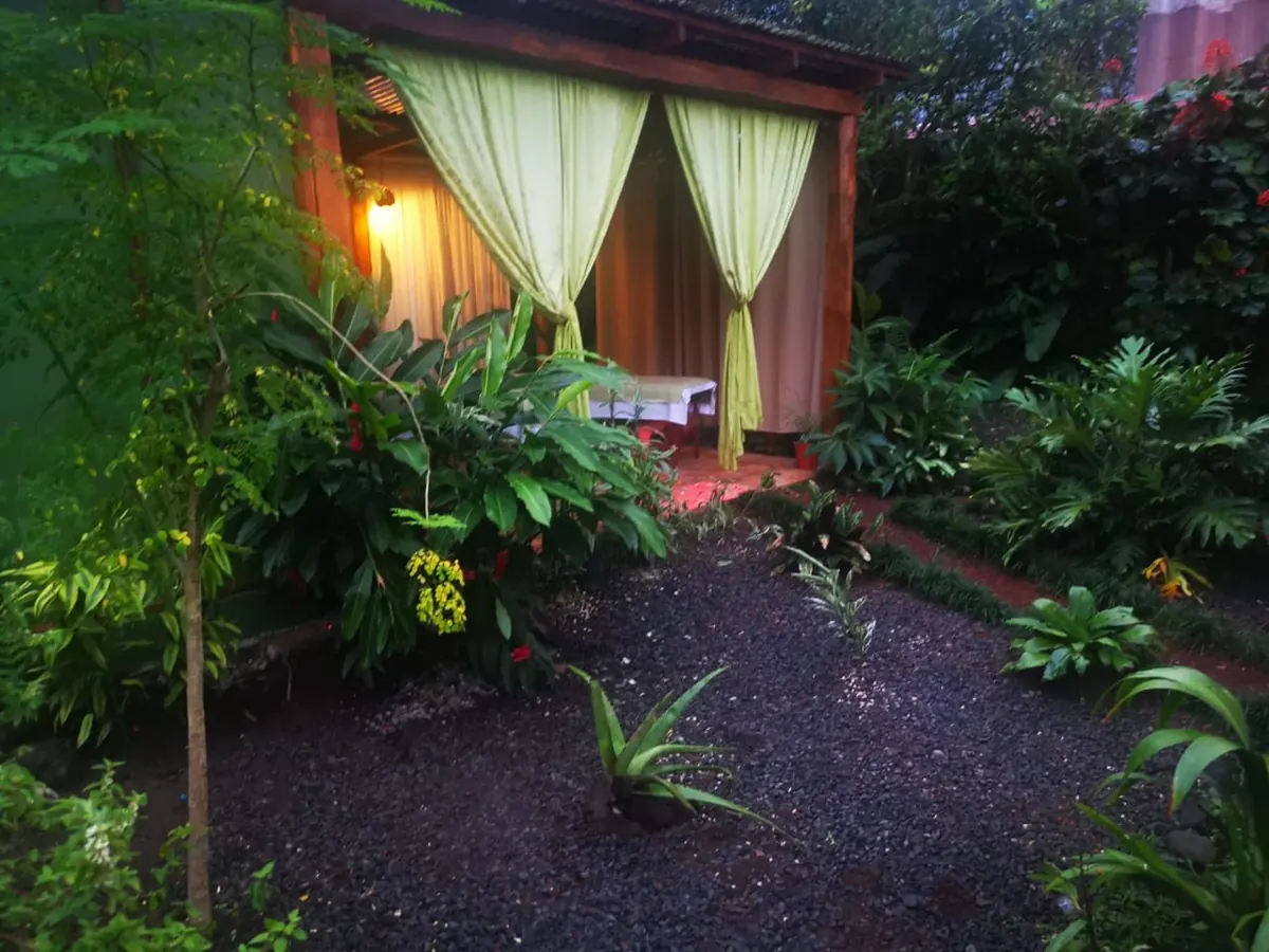 Bamboo Spa at sunset