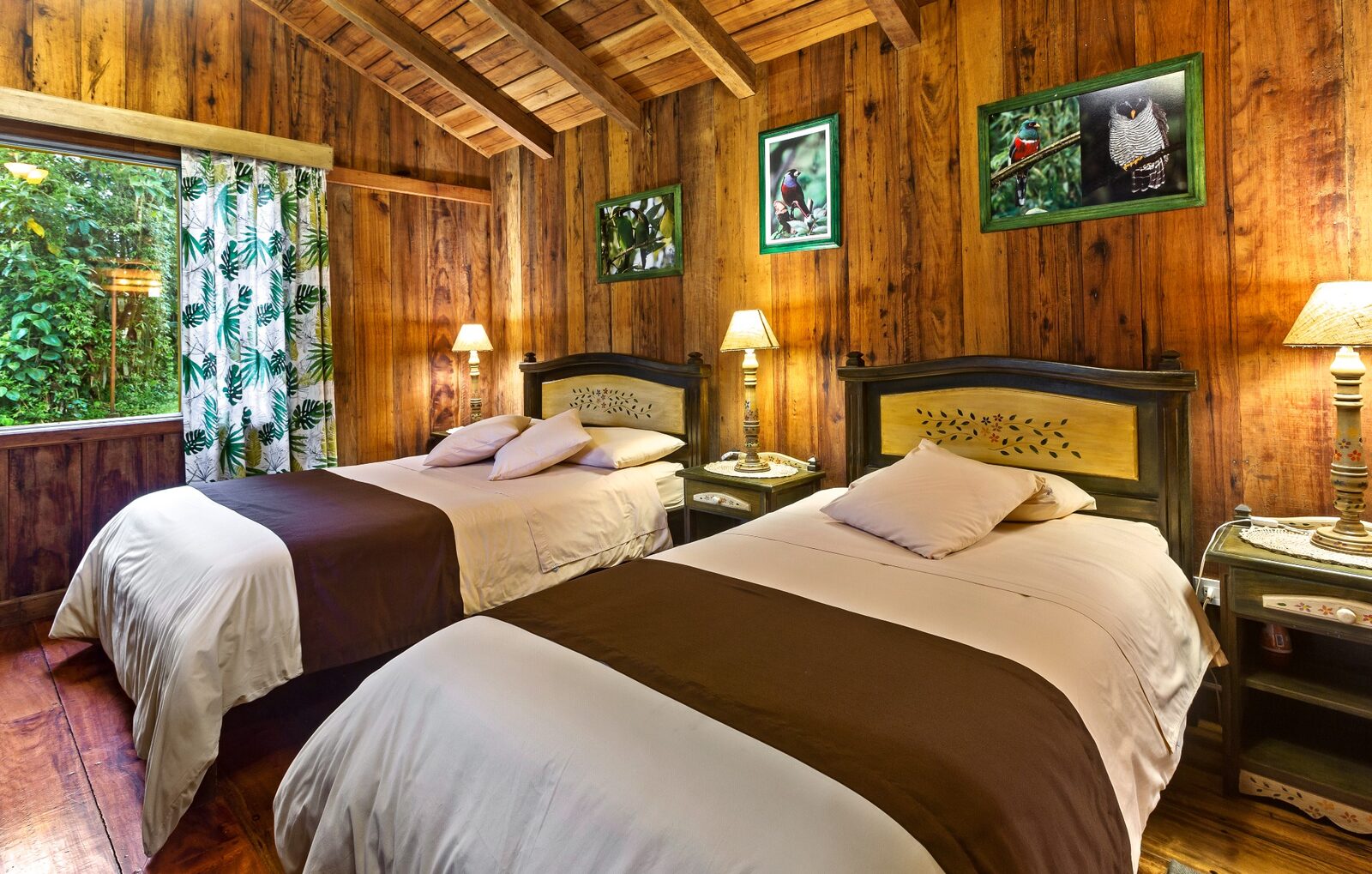 Private guest room with forest views