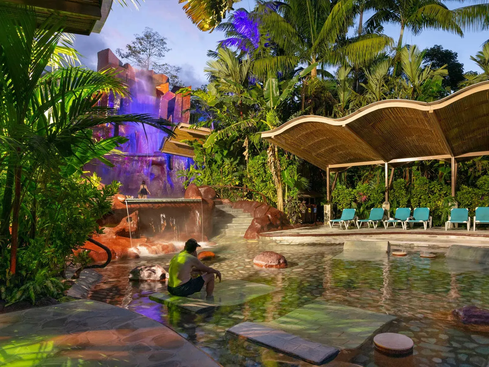 Waterfall slide at Baldi Hot Springs resort, La Fortuna