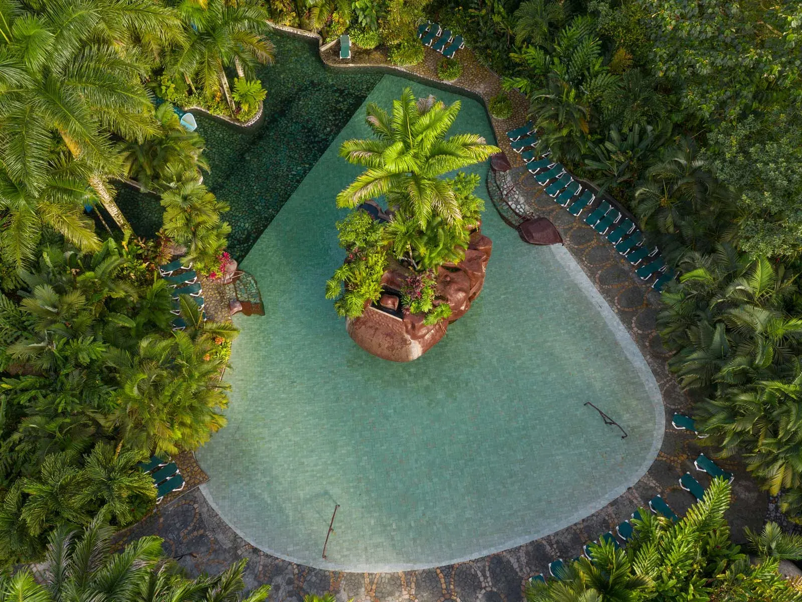 Tropical garden with thermal pools at Baldi Hot Springs