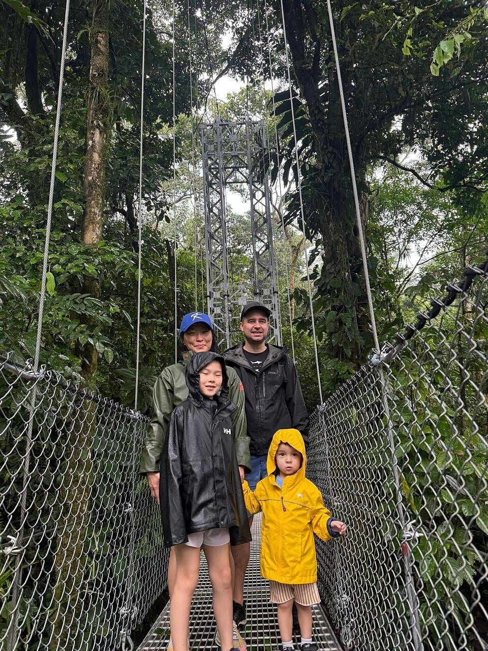 Group photo on the Mistico hanging bridges tour, La Fortuna