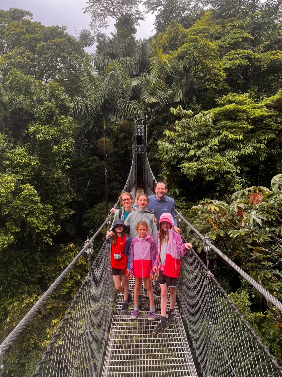 Suspension bridge over the rainforest at Mistico Park