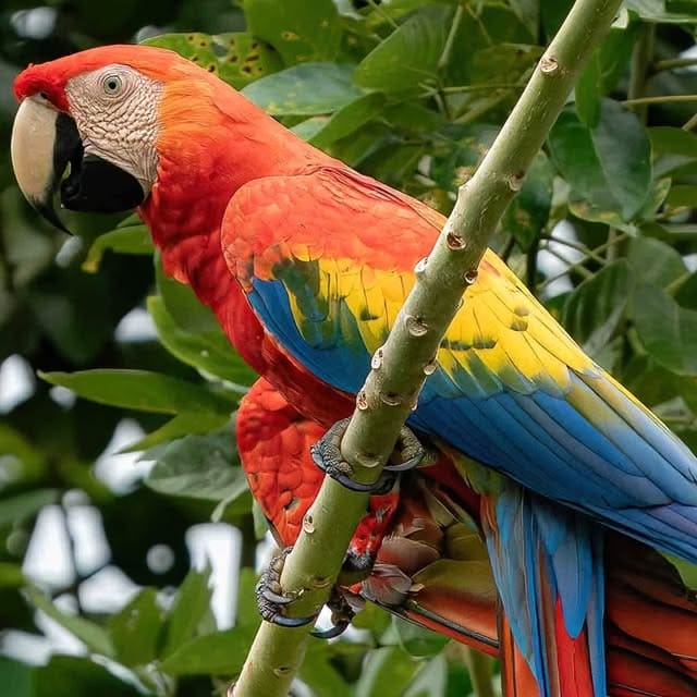 Scarlet Macaw pair perched (Ara macao) — Costa Rica